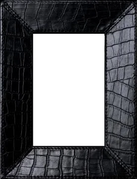 Black leather frame Stock Photos