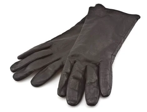 Black leather gloves Stock Photos