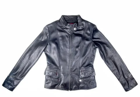 Black leather jacket Stock Photos