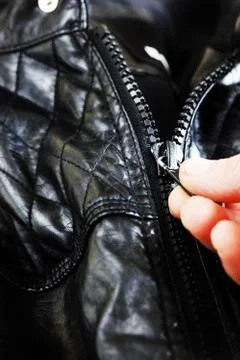 Black leather jacket Stock Photos