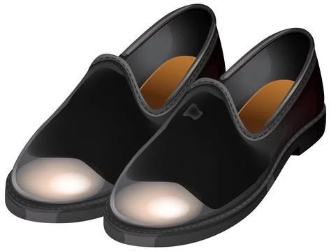 Black Leather Loafers Pair Vector Illustration Ilustração Stock
