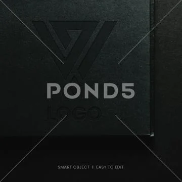 Black leather logo mockup template Modello PSD