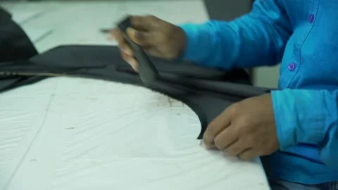Black leather manufacturing Stock Footage 202458840