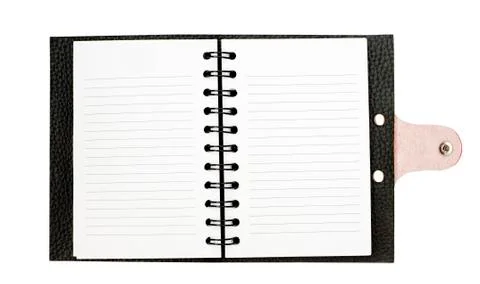 Black leather notebook Stock Photos