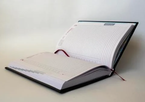 Black leather notebook on white background Stock Photos