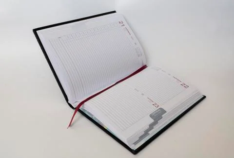 Black leather notebook on white background Stock Photos