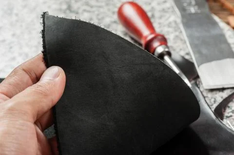 Black leather Stock Photos