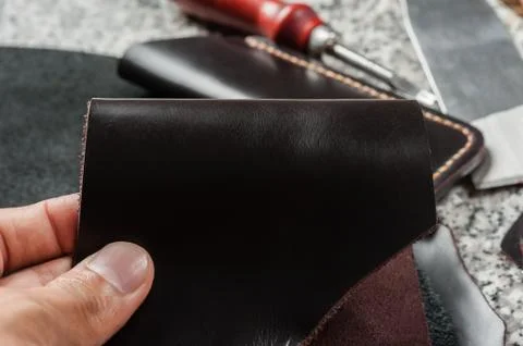 Black leather Stock Photos