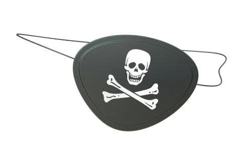 Black leather pirate eye patch, 3D rendering Stock Illustration