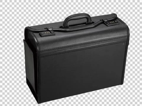 Black leather representative suitcase Stock Photos