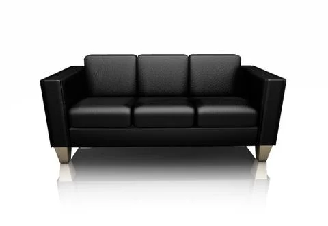 Black leather settee Stock Illustration