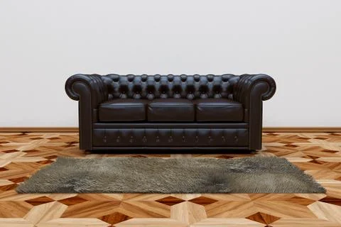 Black leather sofa Иллюстрация