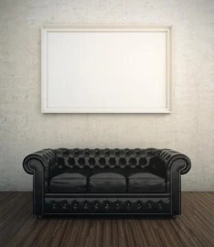 Black leather sofa Stock Illustration