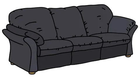 Black leather sofa Illustrazione stock