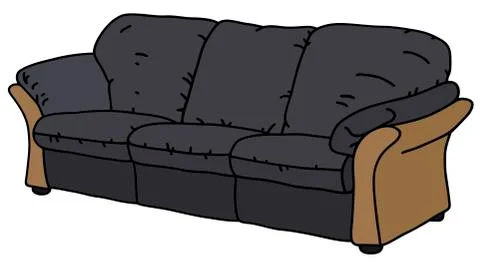 Black leather sofa Stock Illustration