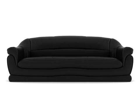Black leather sofa isolated on white background with clipping path Stock Illustration
