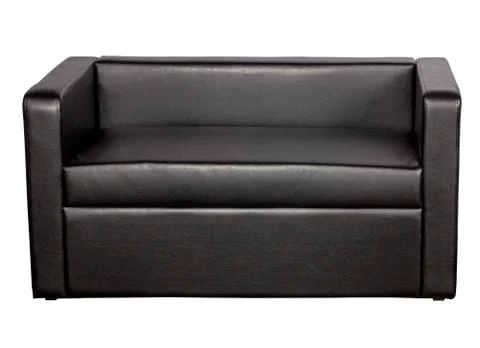 Black leather sofa Stock Photos
