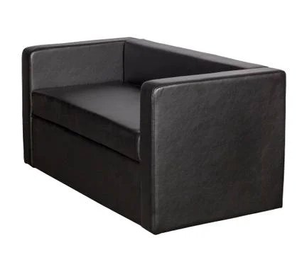 Black leather sofa Stock Photos