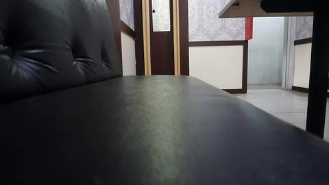 Black Leather Sofa Potrait Stock Photos