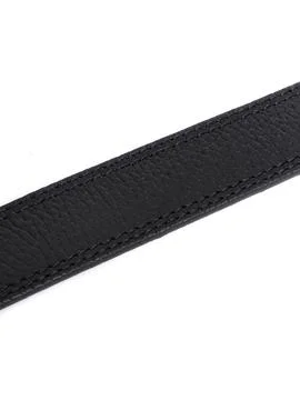 Black leather strap plain vertical close up variant Stock Photos