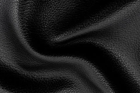 Black leather texture. Abstract background of dark leather with small roughne Foto stock