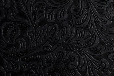 Black leather texture background abstract Stock Photos