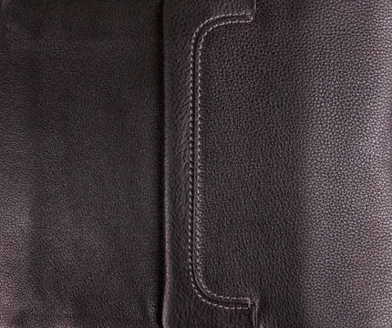 Black leather texture background Stock Photos