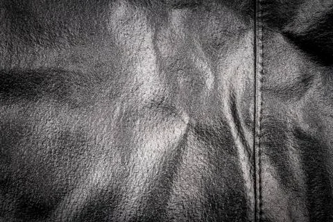 Black leather texture background Stockfoto's