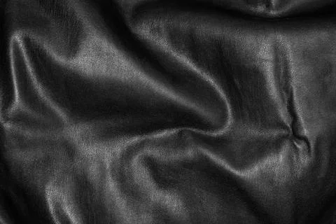Black leather texture as background Stock Photos