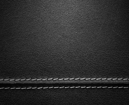 Black Leather Texture with Stitch Foto stock
