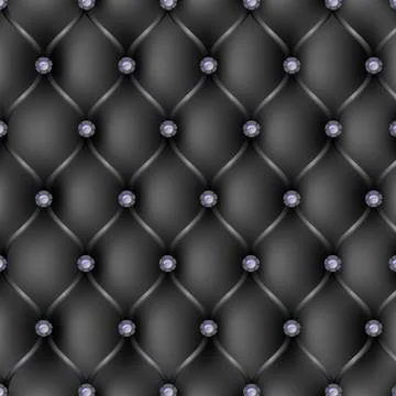 Black leather upholstery pattern background Illustrazione stock