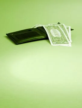 Black leather wallet Stock Photos