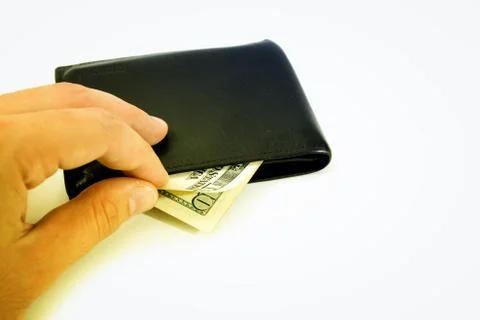 Black leather wallet Stock Photos