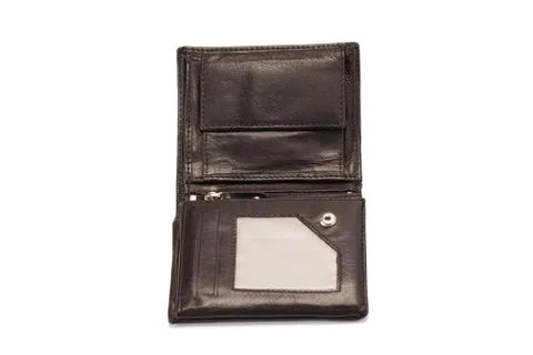 Black leather wallet Stock Photos
