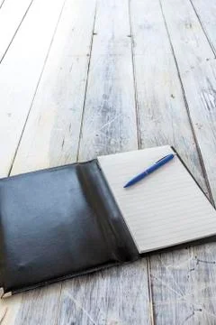 Black leather wrapper Stock Photos