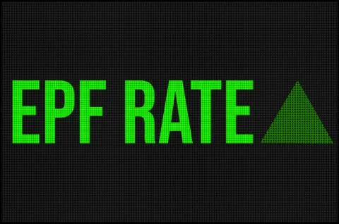 A Black LED board with EPF Rate mentioned on it Stock Illustration