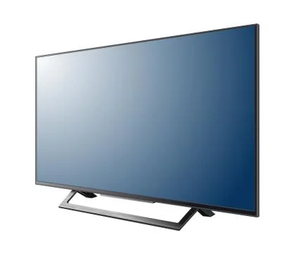 Black LED tv screen blank isolated on white background Stock Illustration