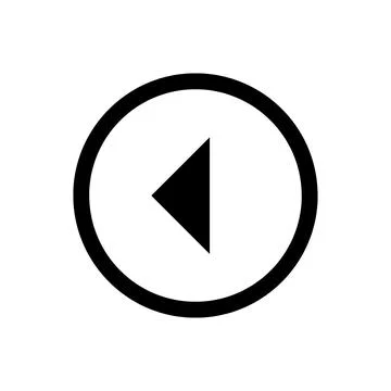 Black left arrow icon inside a circle for user interface navigation Stock Illustration