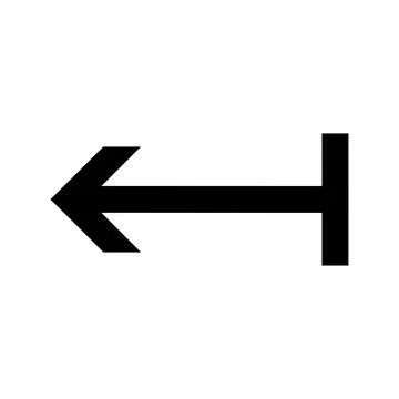 Black left arrow icon isolated on transparent background Stock Illustration