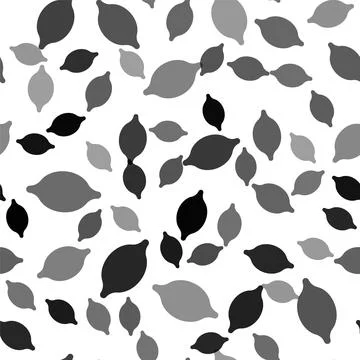 Black Lemon icon isolated seamless pattern on white background. Vector Stock Illustration