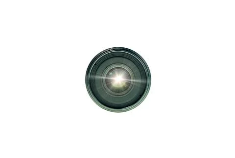 Black lens view front side isolate Stock Photos