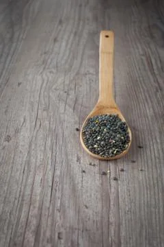 Black lentils Stock Photos