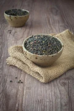 Black lentils Stock Photos