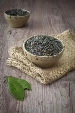 Black lentils Stock Photos