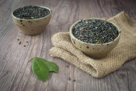 Black lentils Stock Photos
