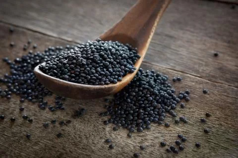 Black lentils Stock Photos