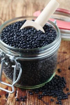 Black Lentils Stock Photos