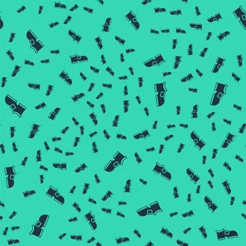 Black Leprechaun boot icon isolated seamless pattern on green background. Happy Illustrazione stock