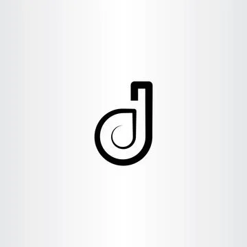Black letter d vector design element icon Illustrazione stock