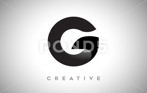 Black Letter G Logo Design with Minimalist Creative Look and soft ...